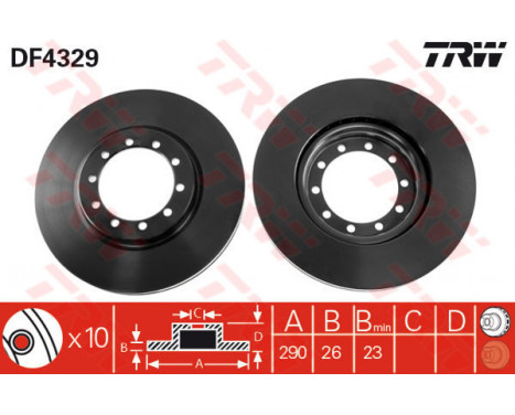 Brake Disc DF4329 TRW