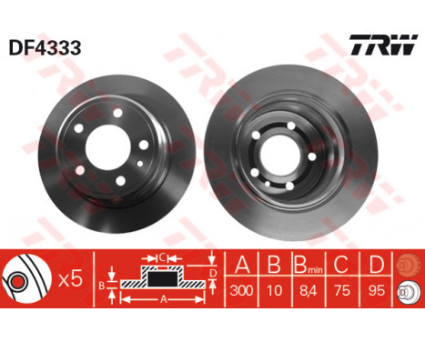 Brake Disc DF4333 TRW
