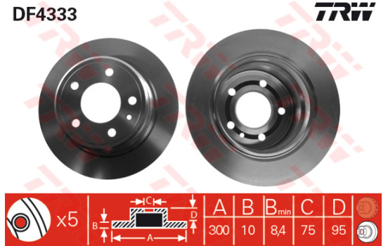 Brake Disc DF4333 TRW