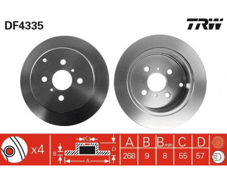 Brake Disc DF4335 TRW, Image 2