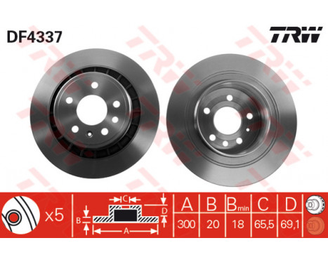 Brake Disc DF4337 TRW