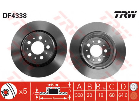 Brake Disc DF4338 TRW