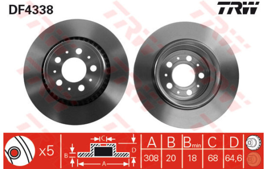 Brake Disc DF4338 TRW
