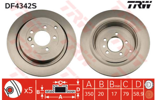 Brake Disc DF4342S TRW