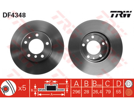 Brake Disc DF4348 TRW
