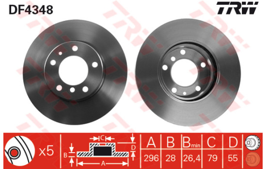 Brake Disc DF4348 TRW