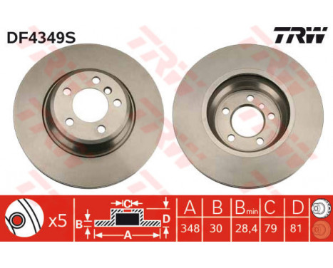 Brake Disc DF4349S TRW