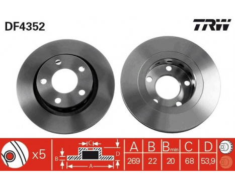 Brake Disc DF4352 TRW, Image 2