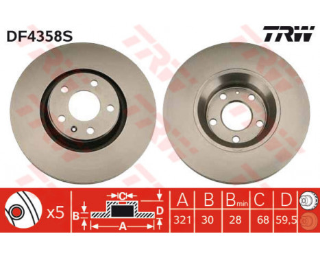 Brake Disc DF4358S TRW