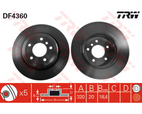 Brake Disc DF4360 TRW