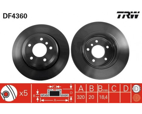 Brake Disc DF4360 TRW, Image 2