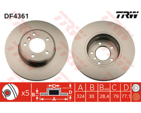 Brake Disc DF4361 TRW