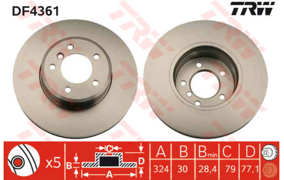 Brake Disc DF4361 TRW
