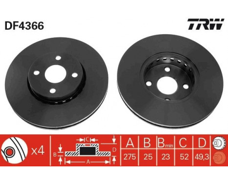 Brake Disc DF4366 TRW