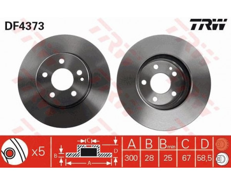 Brake Disc DF4373 TRW, Image 3