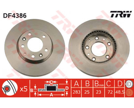 Brake Disc DF4386 TRW