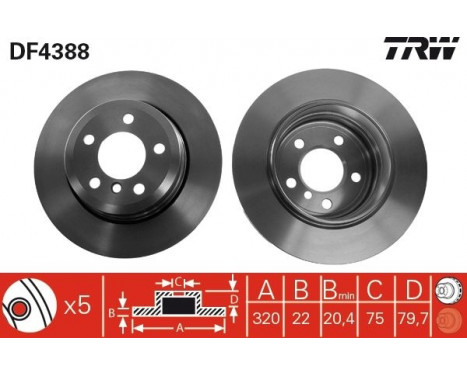 Brake Disc DF4388 TRW, Image 3