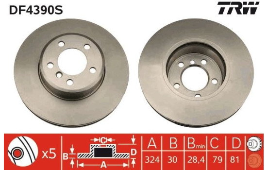 Brake Disc DF4390S TRW