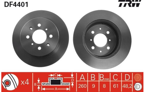 Brake Disc DF4401 TRW, Image 2