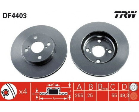 Brake Disc DF4403 TRW, Image 2