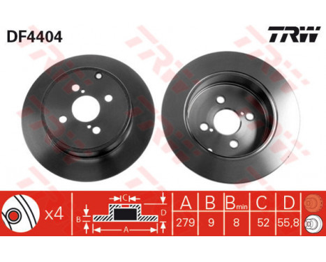 Brake Disc DF4404 TRW