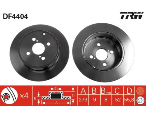 Brake Disc DF4404 TRW, Image 2