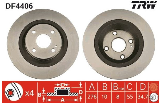Brake Disc DF4406 TRW