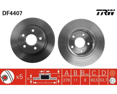 Brake Disc DF4407 TRW