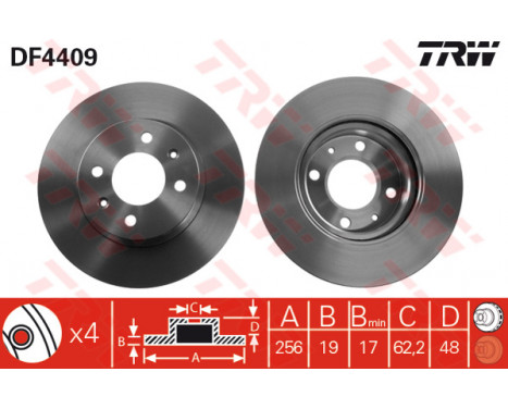 Brake Disc DF4409 TRW