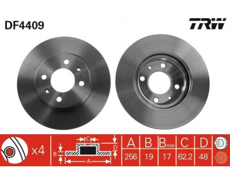 Brake Disc DF4409 TRW, Image 2