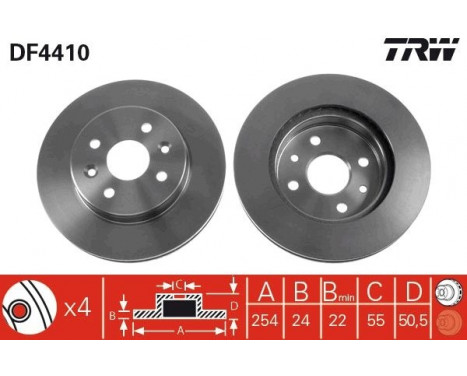 Brake Disc DF4410 TRW