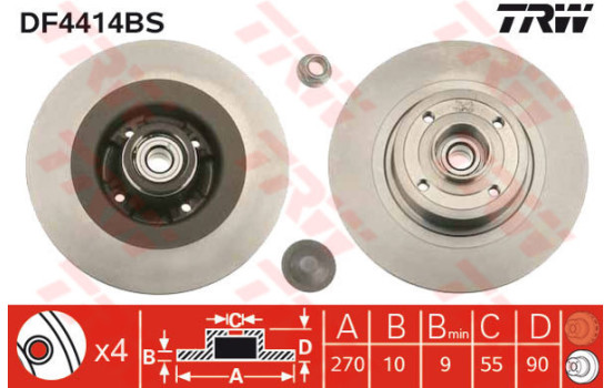Brake Disc DF4414BS TRW