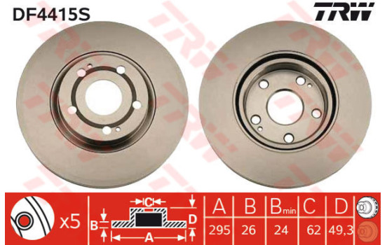Brake Disc DF4415S TRW