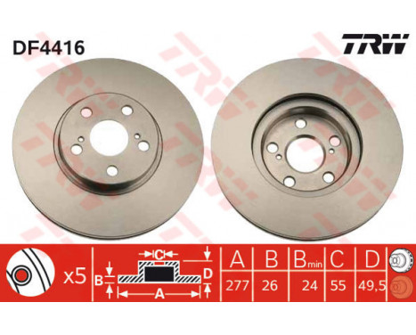Brake Disc DF4416 TRW