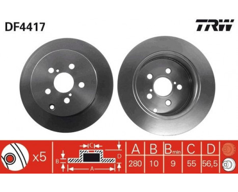 Brake Disc DF4417 TRW, Image 2