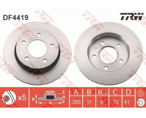 Brake Disc DF4419 TRW, Image 2