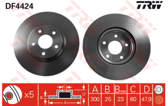 Brake Disc DF4424 TRW