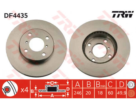 Brake Disc DF4435 TRW