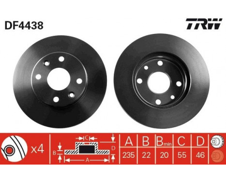 Brake Disc DF4438 TRW