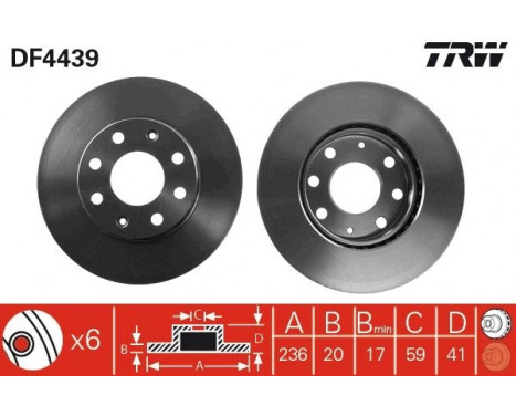 Brake Disc DF4439 TRW, Image 2