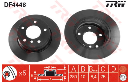 Brake Disc DF4448 TRW