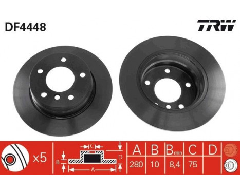 Brake Disc DF4448 TRW, Image 2