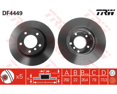 Brake Disc DF4449 TRW