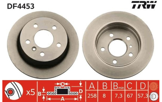 Brake Disc DF4453 TRW, Image 3