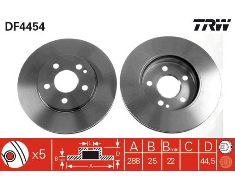 Brake Disc DF4454 TRW, Image 2