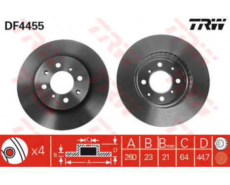 Brake Disc DF4455 TRW