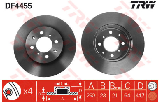Brake Disc DF4455 TRW