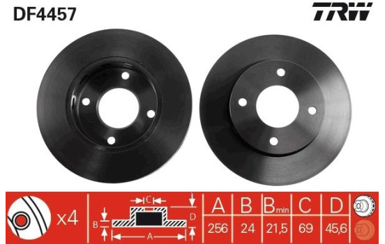 Brake Disc DF4457 TRW, Image 3