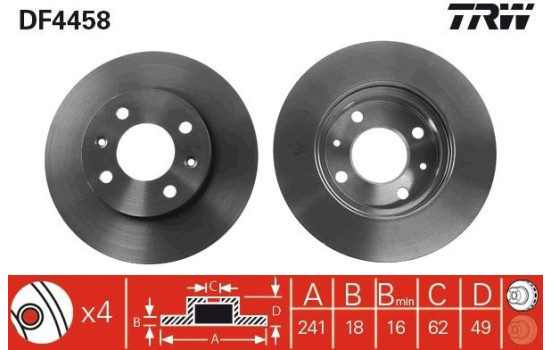 Brake Disc DF4458 TRW, Image 3