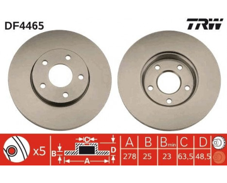 Brake Disc DF4465 TRW, Image 3